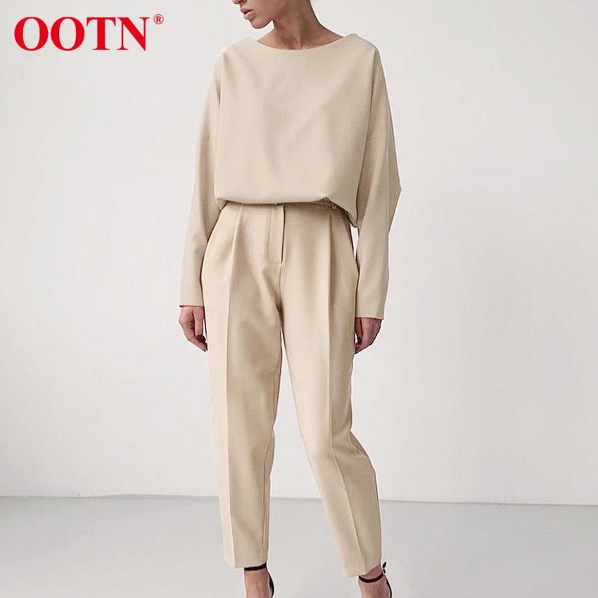 Great Brown Pencil Pants Female Autumn Winter Elegant Ladies Plain Casual Black Pants - Office Work Straight Women Trousers (D25)(BP)(1U25) - Deals DejaVu