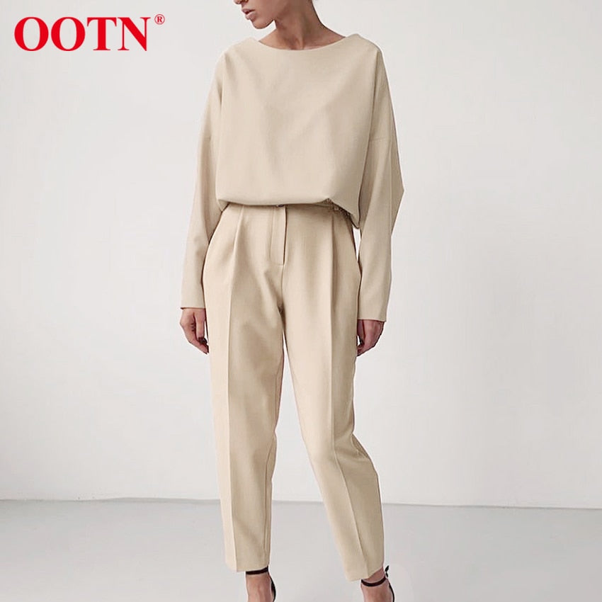 Great Brown Pencil Pants Female Autumn Winter Elegant Ladies Plain Casual Black Pants - Office Work Straight Women Trousers (D25)(BP)(1U25) - Deals DejaVu