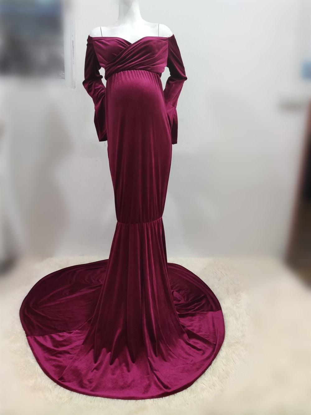 Trending Shoulderless Maternity Dresses For Photo Shoot -Sexy Long Pregnancy Dress - Maxi Gown Photography(1U5)(Z6)(Z8)(1Z1)(2Z1)(3Z1)(4Z1)(7Z1)