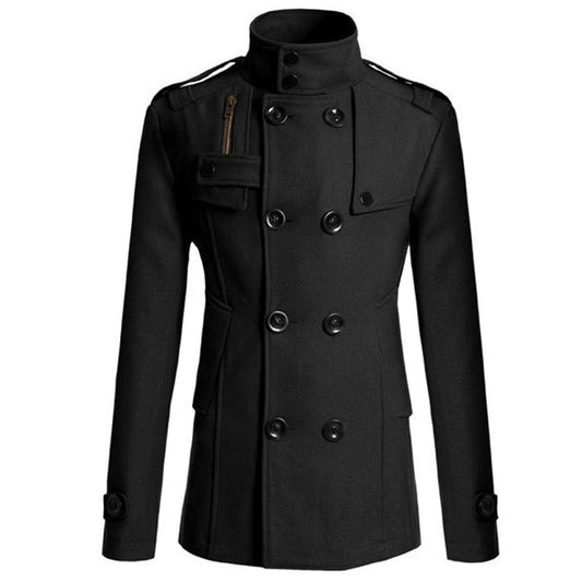 Latest Autumn British Style Long Coat - Men Double Breasted Windproof Warm Slim Trench Casual Plus Size Overcoat Jackets (D100)(TM4)(CC1) - Deals DejaVu
