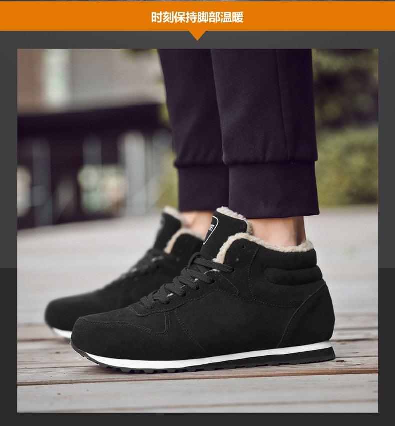 Great Winter Men Boots - Casual Plush Women High-top Shoes Lace-Up Breathable Couple Footwear 2021 Brand Quality Flats Hot Sale (MSC3)(MCM)(1U16)(1U12) - Deals DejaVu