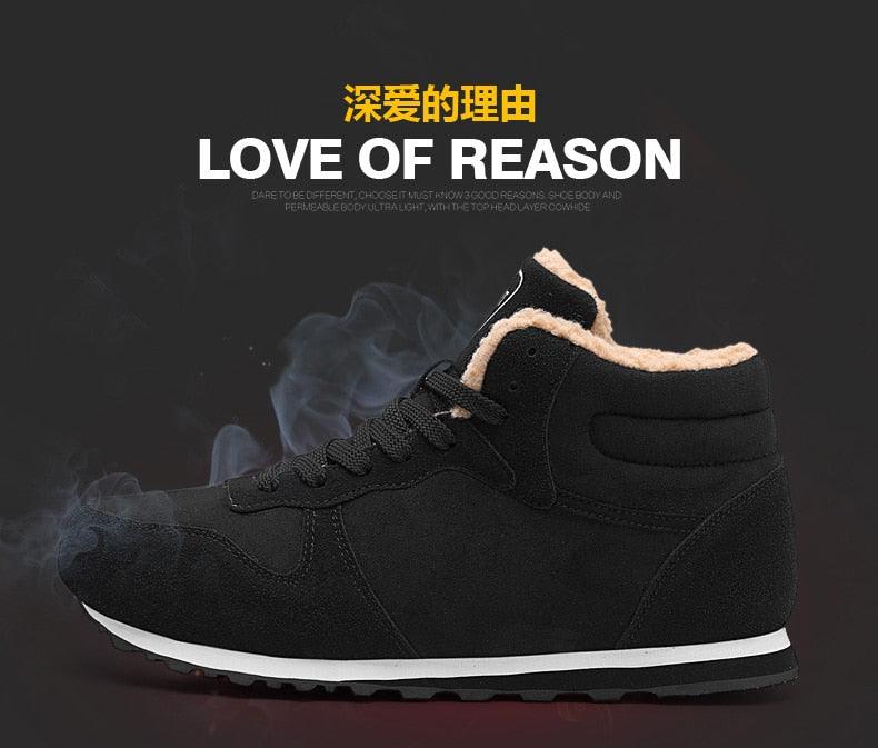 Great Winter Men Boots - Casual Plush Women High-top Shoes Lace-Up Breathable Couple Footwear 2021 Brand Quality Flats Hot Sale (MSC3)(MCM)(1U16)(1U12) - Deals DejaVu