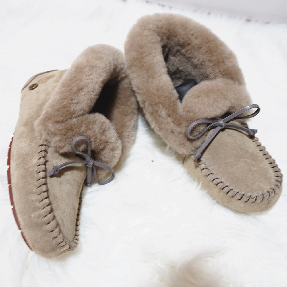 Amazing 100% Genuine Leather waterproof women flat shoes - comfortable winter warm natural fur snow shoes fashion non-slip (FS)(CD)(1U40)(1U38)(1U107)