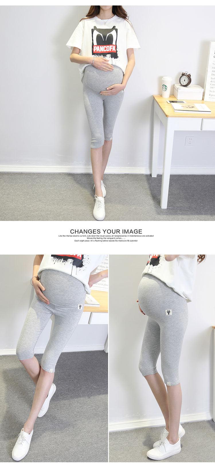 Trending Summer Thin Modal Maternity Short - Legging Elastic Waist Belly Capris Pants - Clothes for Pregnant Women (2Z7)(7Z2)(1U4)