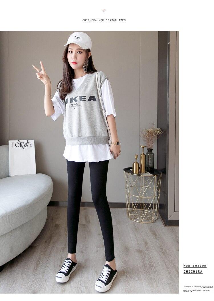 New Autumn Winter Skinny Maternity Legging - Across V Low Waist Belly Legging for Pregnant Women Cotton Pregnancy Pencil Pants (2Z7)(7Z2)(1U4)