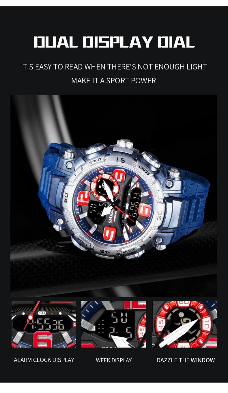Quartz Watch For Men - Waterproof Stopwatch LED - Male Clock - Sport Watches Men relogio masculino Digital (MA9)(RW)(1U84)