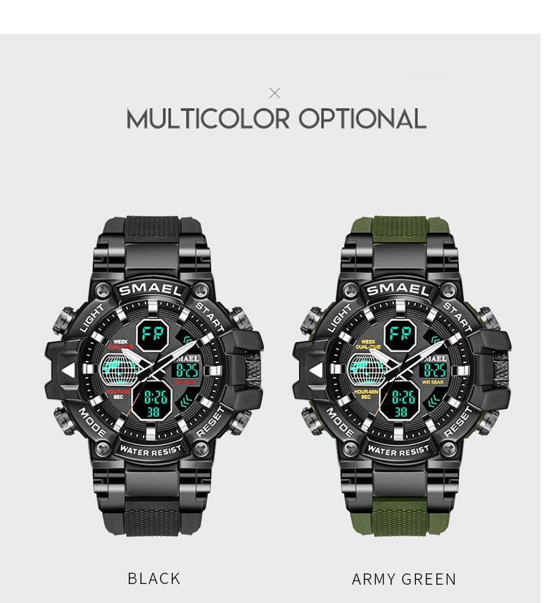 Sport Watches - Men Watch Military Army 50M Waterproof Auto Date Alarm Clock 8027 Quartz (MA9)(RW)(1U84)