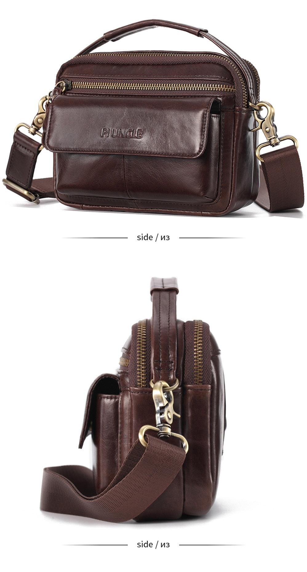 Great Men Shoulder Bag - men genuine Leather Shoulder Bags - Men Handbags Capacity Soft Leather Bag For Man Messenger Bags Tote Bag (3MA1)(LT4)(1U78) - Deals DejaVu