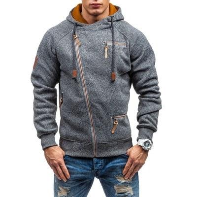 Amazing Hoodies Men Autumn Casual Solid Zipper Long Sleeve Hoodie Sweatshirt - Top Outwear sudaderas para hombre (TM5)(CC1)(1U100)