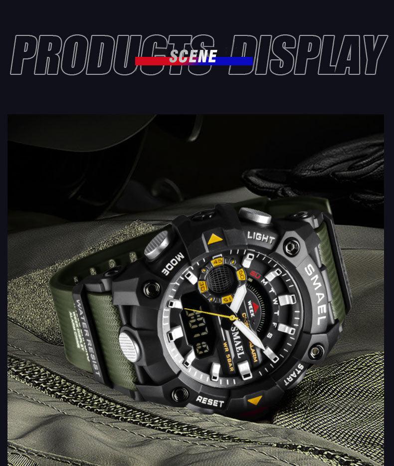 Military Watches - Men Sport Watch - New 50M Waterproof Wristwatch Stopwatch Alarm LED Light (MA9)(RW)(1U84)