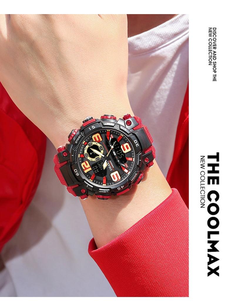 Quartz Watch For Men - Waterproof Stopwatch LED - Male Clock - Sport Watches Men relogio masculino Digital (MA9)(RW)(1U84)
