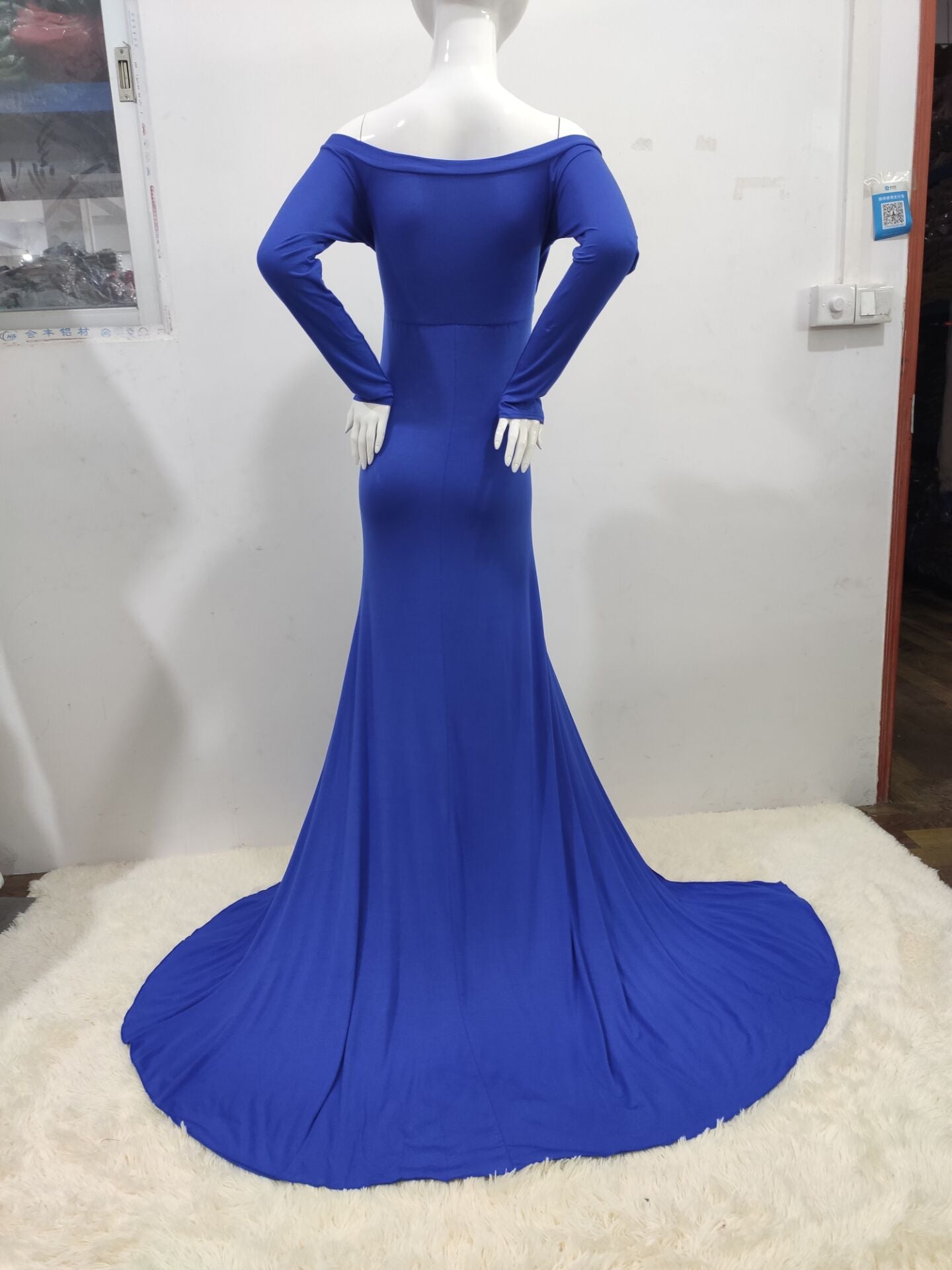 Maternity White Photo Dress - Pregnant Women Mermaid Sexy Gown Pregnancy Dress (1U5)(Z6)(Z8)(1Z1)(2Z1)(3Z1)(4Z1)(7Z1)