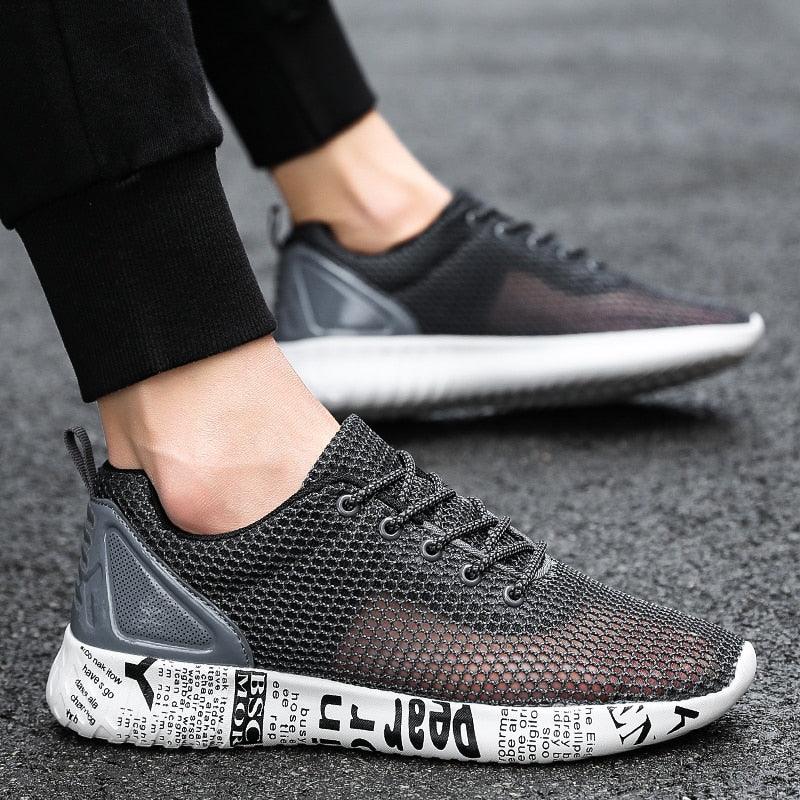 New Great Fashion Graffiti Men Shoes - Mesh Openwork Breathable Lightweight Non-slip Shoes - Men Sneakers Black Casual Loafers (MSC3)(MSC7)(MSA1)(MCM)(MSA2)(1U12) - Deals DejaVu
