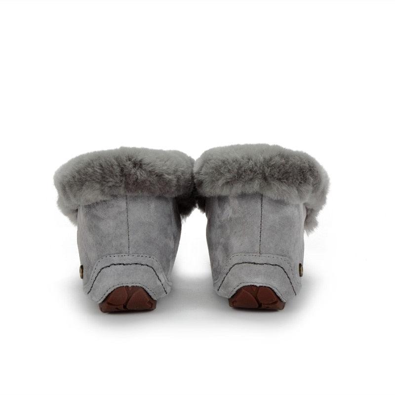 Amazing 100% Genuine Leather waterproof women flat shoes - comfortable winter warm natural fur snow shoes fashion non-slip (FS)(CD)(1U40)(1U38)(1U107)