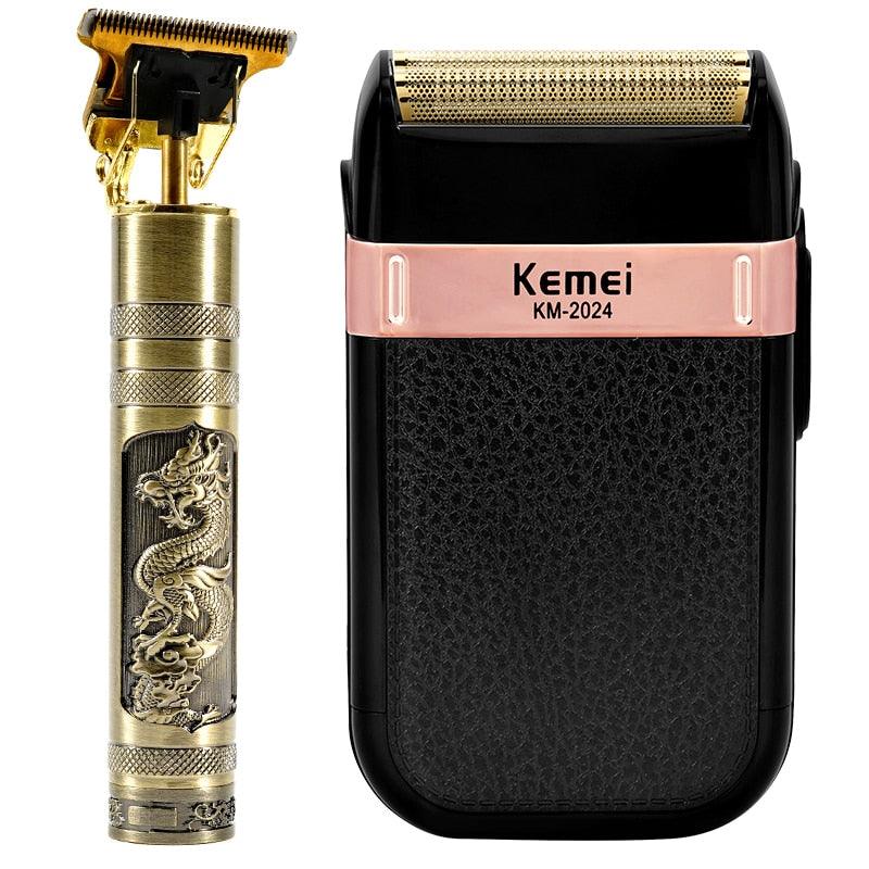 Professional Barber Hair Clipper - Rechargeable Electric T-Outliner Finish Cutting Machine - Beard Trimmer Shaver Cordless Corded (BD6)(1U45)(F45)