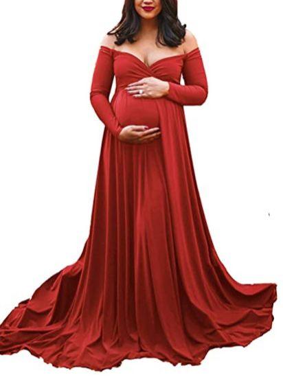 Gorgeous Pregnancy Dress for Photo Shoot - Women Baby Shower Dress - Photography Maternity Gown (1U5)(Z6)(Z8)(1Z1)(2Z1)(3Z1)(4Z1)(7Z1)