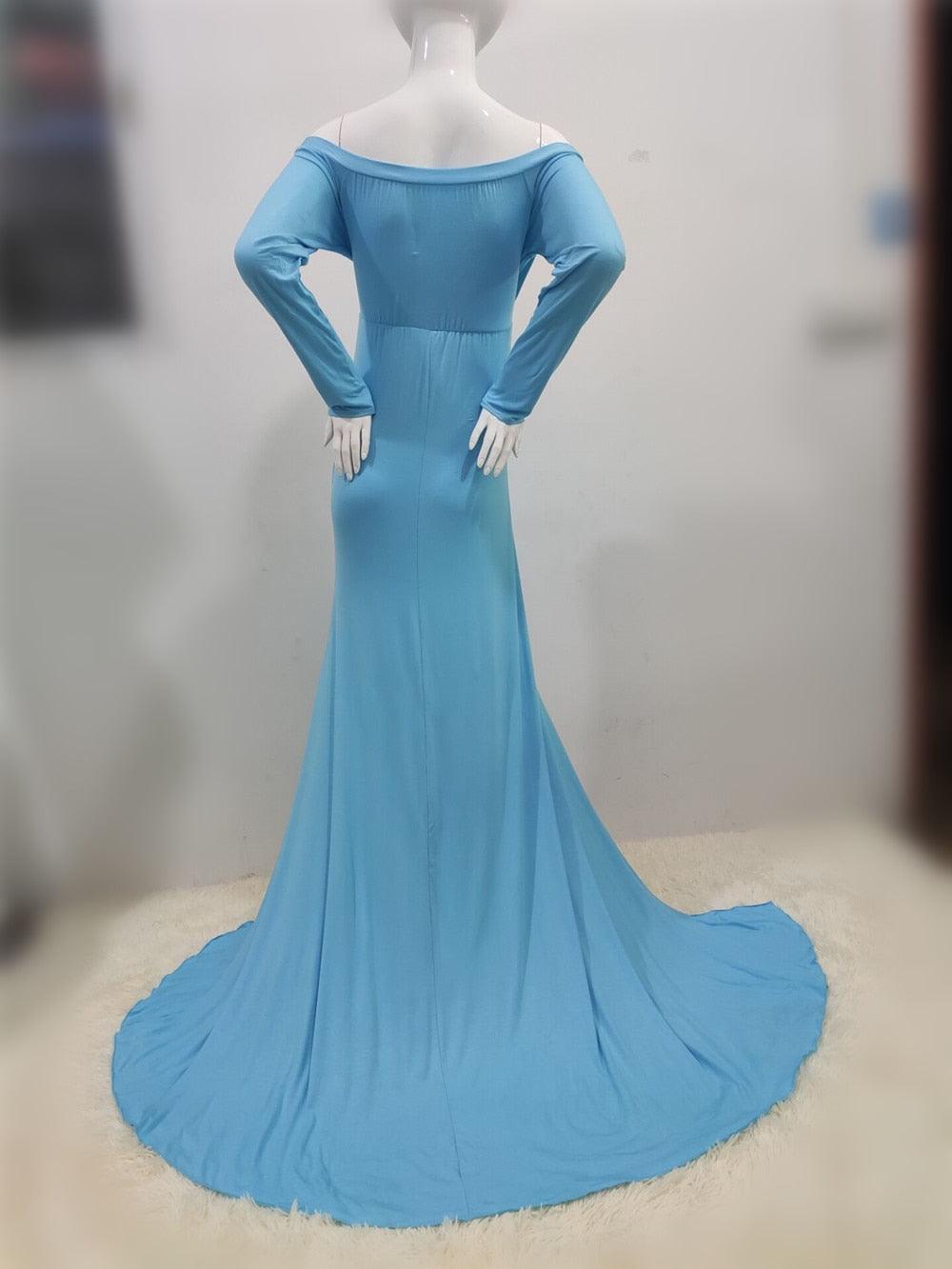 Sexy Maternity Dresses - For Photo Shoot Maxi Gown Split Side Women Pregnant Photography Props (1U5)(Z6)(Z8)(1Z1)(2Z1)(3Z1)(4Z1)(7Z1)