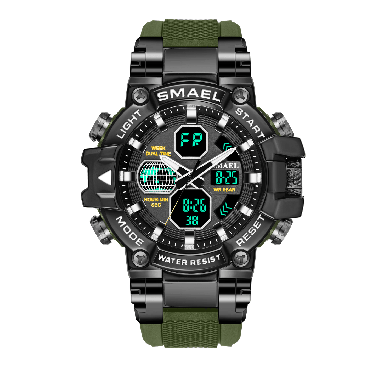 Sport Watches - Men Watch Military Army 50M Waterproof Auto Date Alarm Clock 8027 Quartz (MA9)(RW)(1U84)
