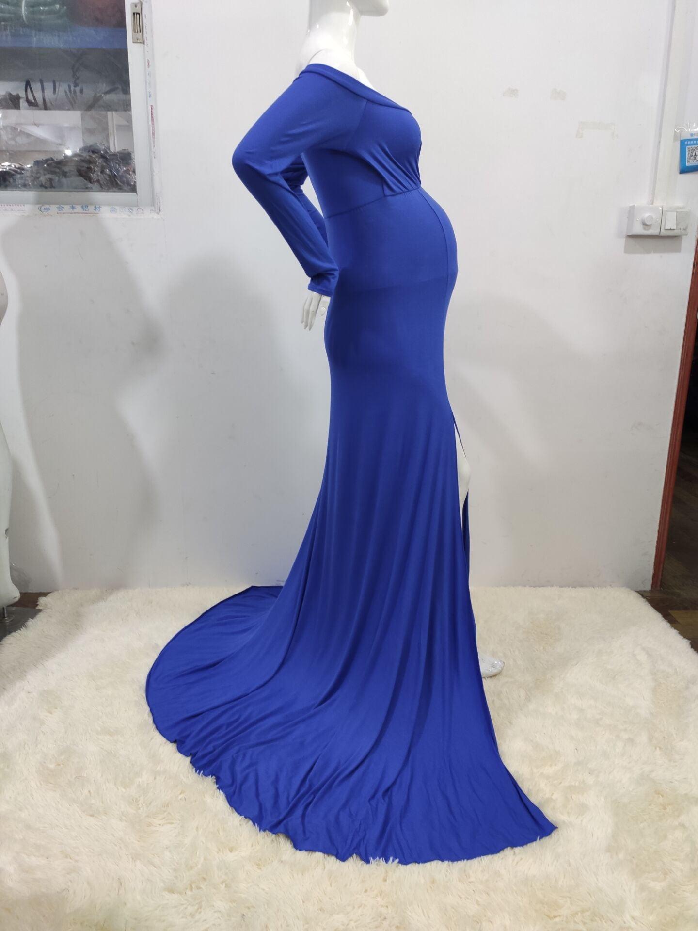 Maternity White Photo Dress - Pregnant Women Mermaid Sexy Gown Pregnancy Dress (1U5)(Z6)(Z8)(1Z1)(2Z1)(3Z1)(4Z1)(7Z1)