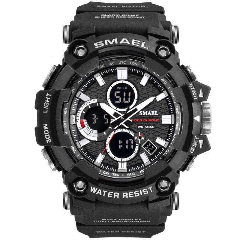 Sport Watch Dual Time Men Watches - 50m WaterproofMale Clock Military Watches - 1802D - Watches Gifts (MA9)(RW)(1U84)