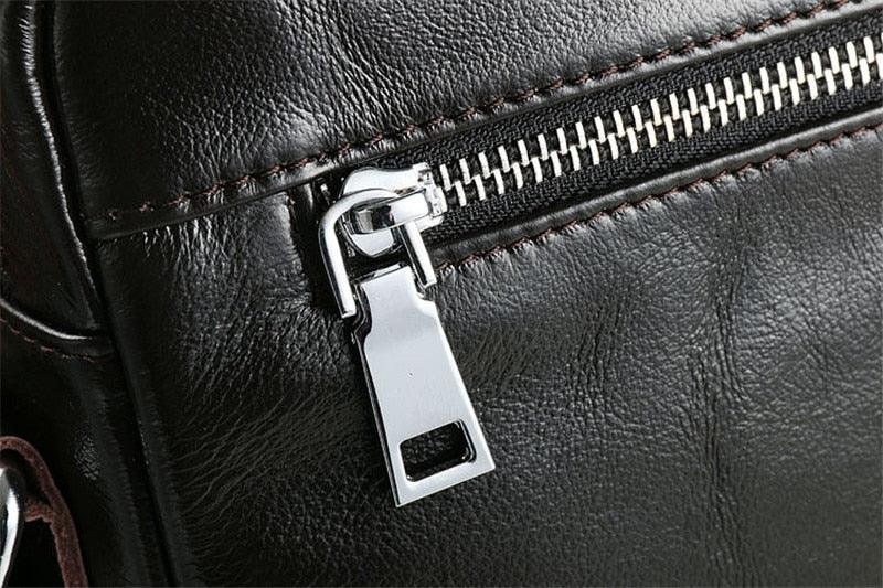 Amazing Vintage Men Genuine Leather Shoulder Bag - Mens Messenger Bags - Male Crossbody Handbag Tote Bags Business Casual Bags For Men (3MA1)(LT4)(1U78) - Deals DejaVu