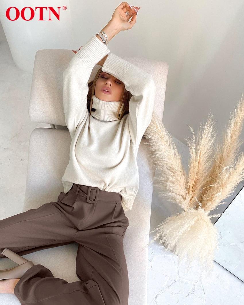 Gorgeous Autumn Office Wide Leg Pants Women Sashes Elastic Waist Pants - Elegant Ladies Brown Trousers Plus Length Palazzo Cozy (D25)(BP)(1U25) - Deals DejaVu