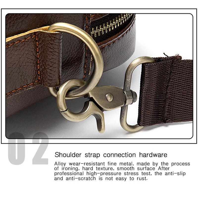 New Vintage Leather Men Bag - Genuine Leather Messenger Bag - Men Shoulder Bags Male Laptop Briefcase Bag Casual Men Handbag (3MA1)(LT4)(1U78) - Deals DejaVu