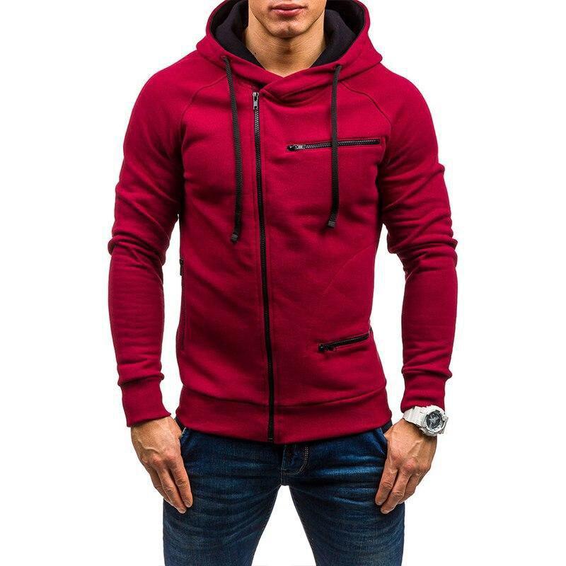 Fashion Brand Men's Hoodies - Spring Autumn Male Casual Hoodies Sweatshirts -Men's Zipper Solid Color Hoodies (TM5)(CC1)(1U100)