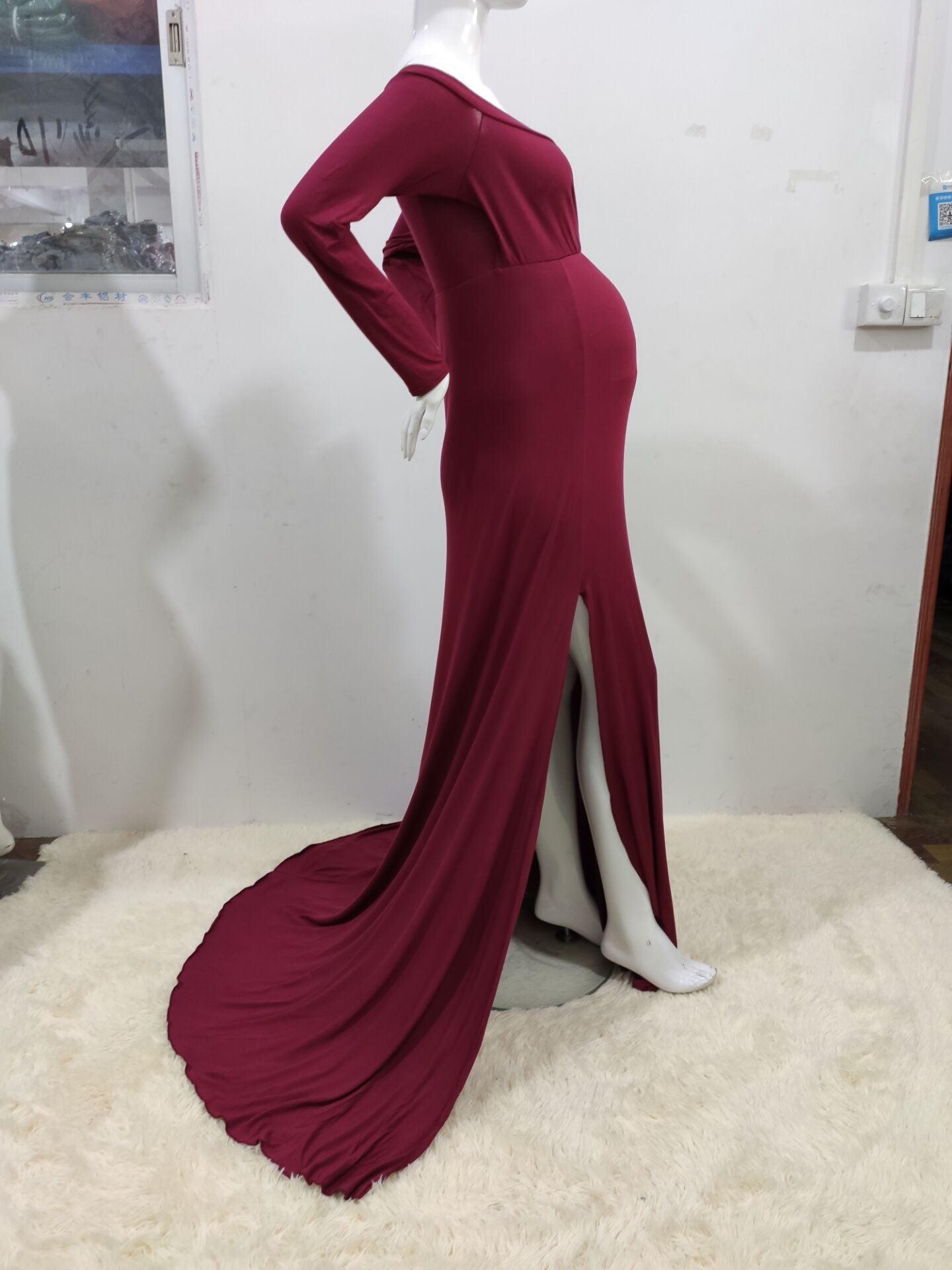 Maternity White Photo Dress - Pregnant Women Mermaid Sexy Gown Pregnancy Dress (1U5)(Z6)(Z8)(1Z1)(2Z1)(3Z1)(4Z1)(7Z1)