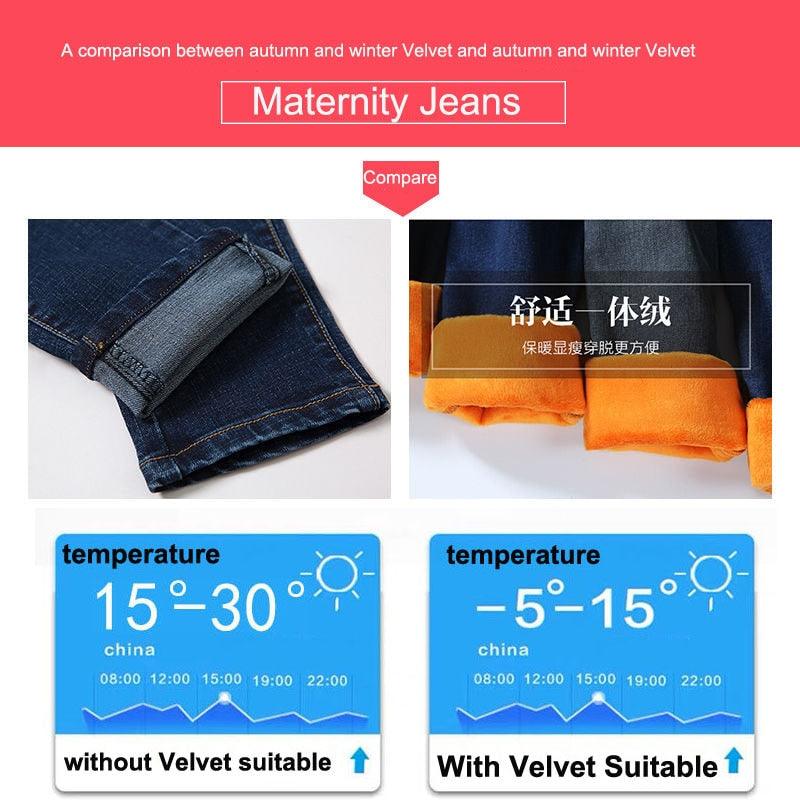 Trending Winter Maternity Leggings - Warm Trousers Plus Velvet Clothes Pregnancy Pants For Pregnant Women Thickened Leggings Clothing Pants (1U4) (Z2)