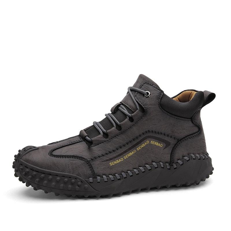 New Winter Men Boots - Thick Plush Warm Men Snow Boots - Leather Ankle Boots Handmade Motorcycle Boots Outdoor Shoes (MSB4)(MSB5)(MSB4A) - Deals DejaVu