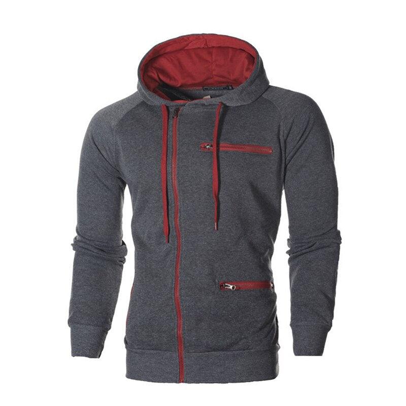 Fashion Brand Men's Hoodies - Spring Autumn Male Casual Hoodies Sweatshirts -Men's Zipper Solid Color Hoodies (TM5)(CC1)(1U100)