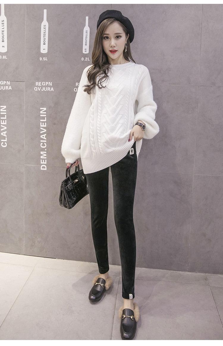 New Velvet Maternity Leggings Pants For Pregnant Women - Warm Winter Maternity Clothes -Thickening Pregnancy Trousers Clothing (2Z7)(7Z2)(1U4)