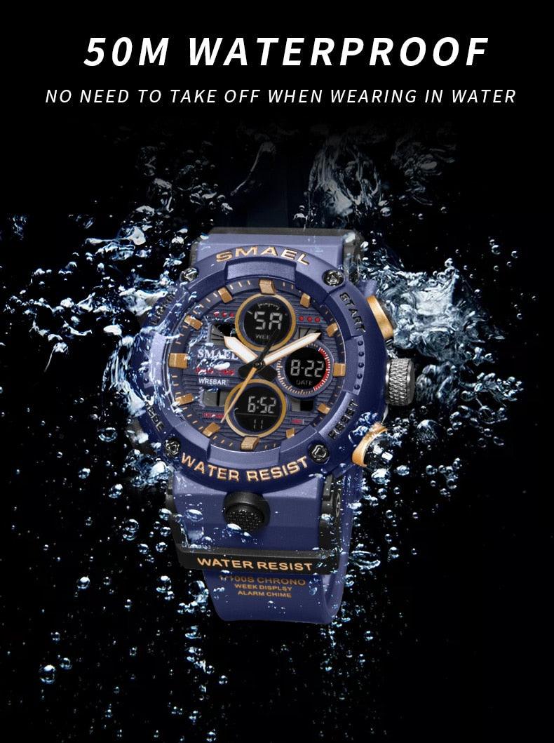 Sport Watch Men Waterproof LED Digital Watches - Stopwatch 8038 - Men Watches Quartz (MA9)(RW)(1U84)