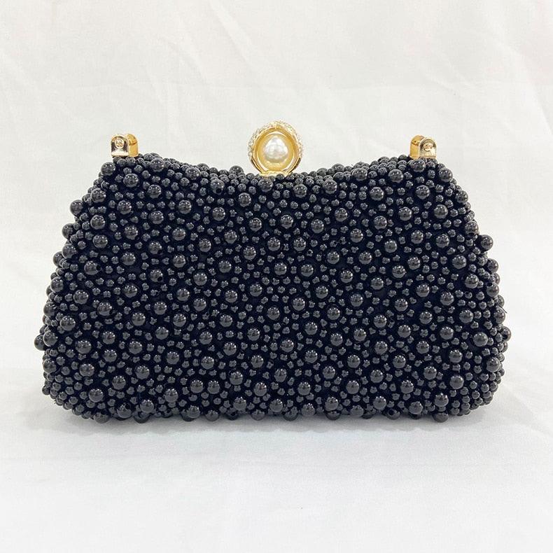 Women Beaded Pearl Wedding Clutch Purse And Handbag - Rhinestone Luxury Designer Brand Ladies Exquisite Banquet Evening Bag (WH1)(WH6)(1U43) - Deals DejaVu