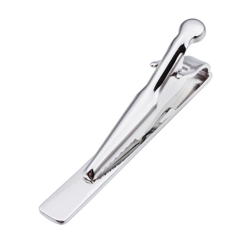 Classic Business Tie Clip - On Shirt Men Silver Color Carbon Fiber Tie Clip (1U17)