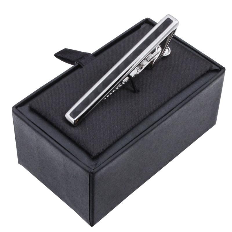 Classic Business Tie Clip - On Shirt Men Silver Color Carbon Fiber Tie Clip (1U17)