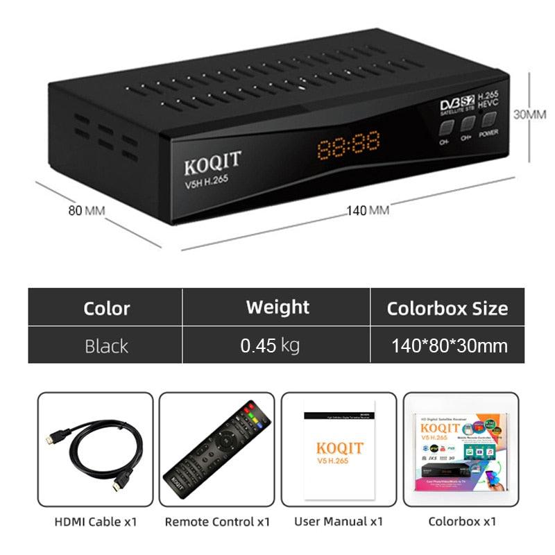 HEVC H.265 8bit DVB-S2 DVB2IP set-top box Satellite tv Receiver finder T2MI Tuner Cs IPTV Decoder Receptor Wifi Internet Youtube (ST2)(1U56)