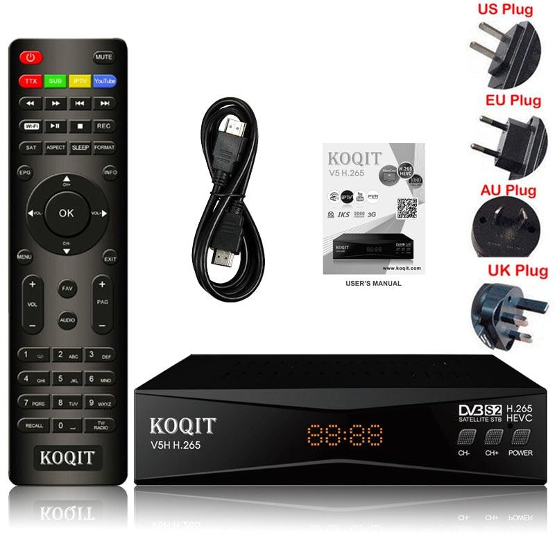 HEVC H.265 8bit DVB-S2 DVB2IP set-top box Satellite tv Receiver finder T2MI Tuner Cs IPTV Decoder Receptor Wifi Internet Youtube (ST2)(1U56)