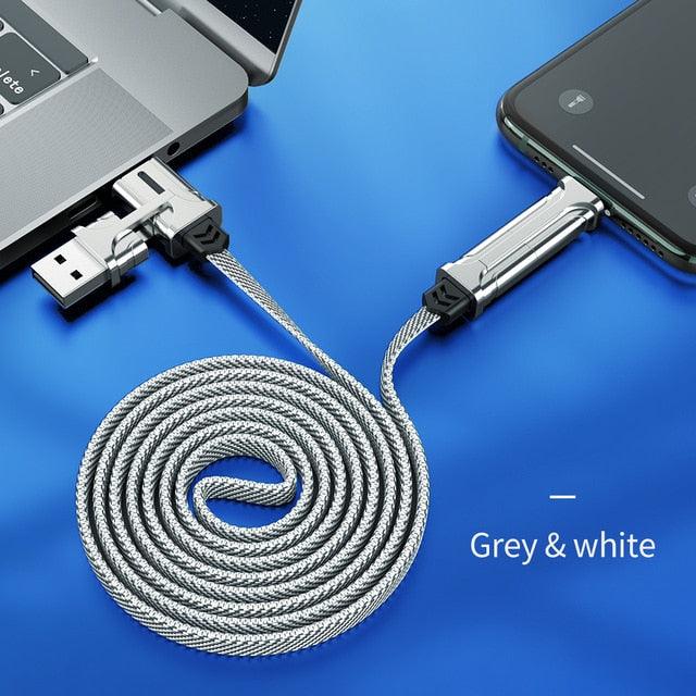 4in1 USB Type C Cable 60W Metal PD Fast Charger Cable USB C to Type C Wire for Samsung Xiaomi iPhone11 MacBook Pro Air iPad (D50)(RS7)