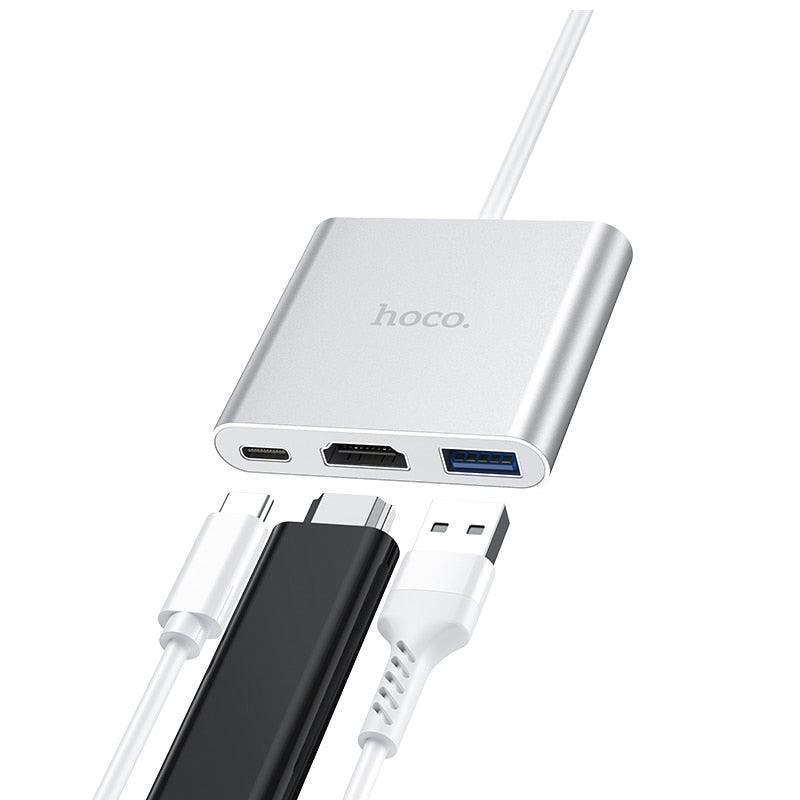 USB C HUB 3-in-1 Type C HUB USB 3.0 HUB HDMI Adapter USB Splitter for MacBook/Pro/Air and Type C Windows Laptops Devices (RS7)(F50)