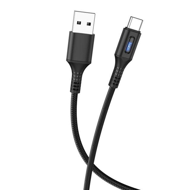 Smart Power Off Charging USB Type C Cable - 3A USB C Cable Fast Charging Data Cable Type-C USB Charger For Samsung Xiaomi 10 (D50)(RS7)
