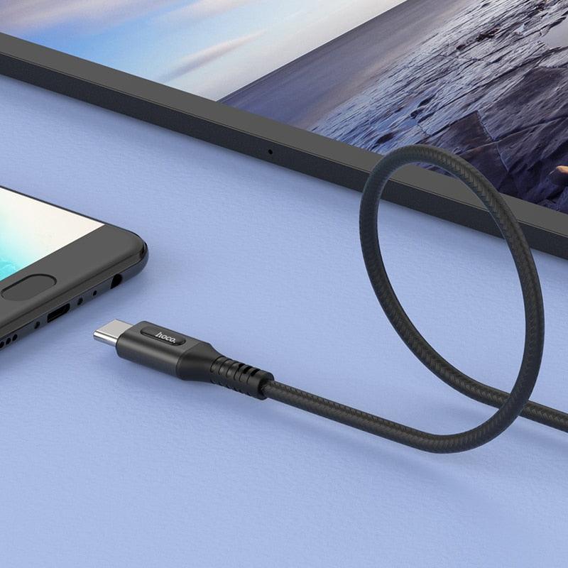Smart Power Off Charging USB Type C Cable - 3A USB C Cable Fast Charging Data Cable Type-C USB Charger For Samsung Xiaomi 10 (D50)(RS7)
