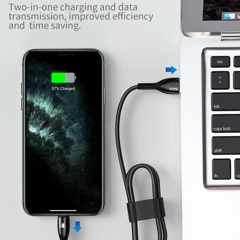 Zinc Alloy Usb Cable for iPhone - Cable 11 Pro Max XR Xs Max X 8 7 iPad2 Fast Charging (RS7)(F50)