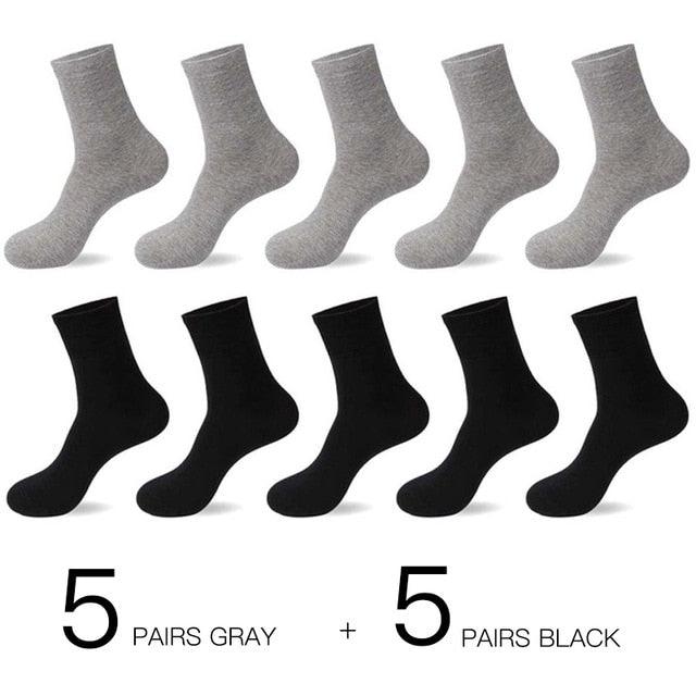 Men's Cotton Socks - New Styles 10 Pairs / Lot Black Business Men Socks - Breathable (TG8)(F92)