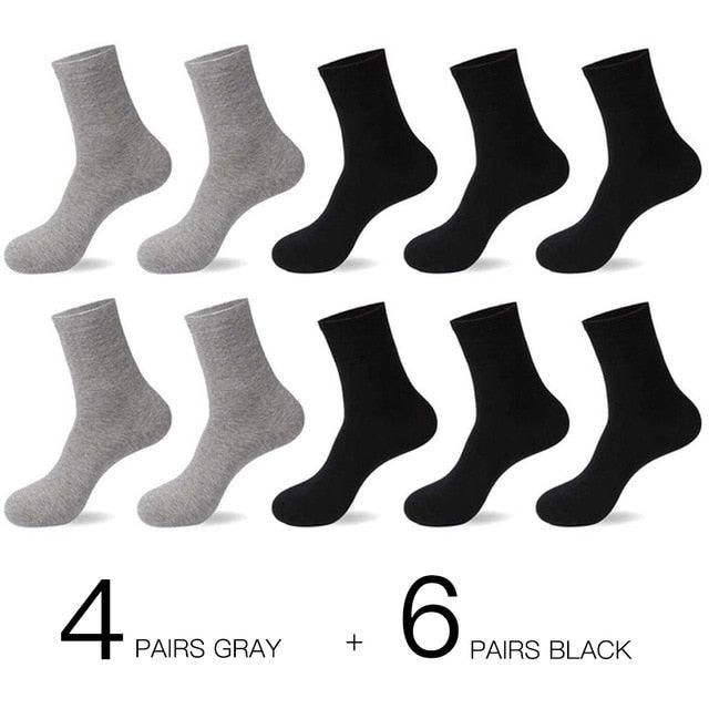 Men's Cotton Socks - New Styles 10 Pairs / Lot Black Business Men Socks - Breathable (TG8)(F92)