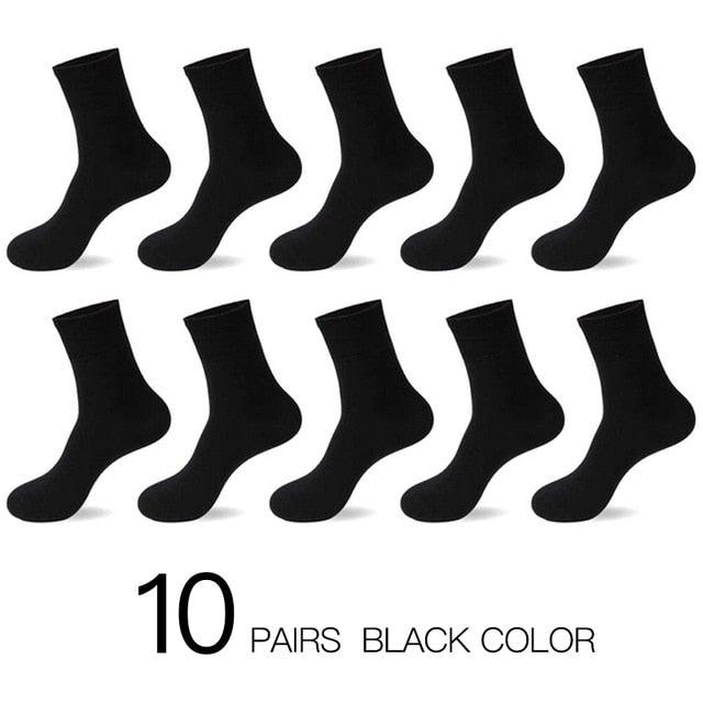 Men's Cotton Socks - New Styles 10 Pairs / Lot Black Business Men Socks - Breathable (TG8)(F92)