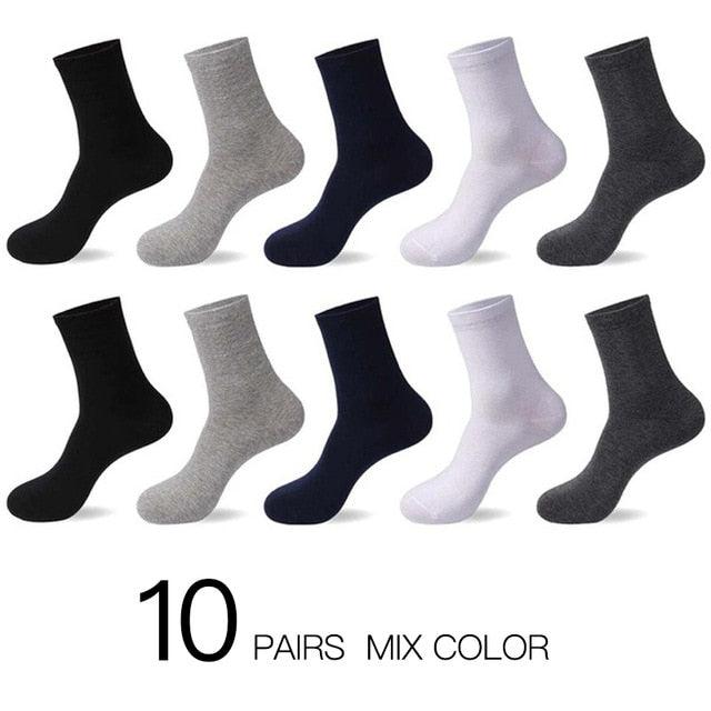 Men's Cotton Socks - New Styles 10 Pairs / Lot Black Business Men Socks - Breathable (TG8)(F92)