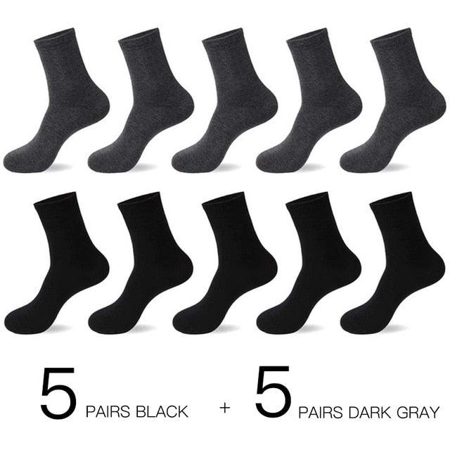 Men's Cotton Socks - New Styles 10 Pairs / Lot Black Business Men Socks - Breathable (TG8)(F92)