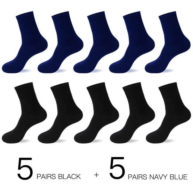 Men's Cotton Socks - New Styles 10 Pairs / Lot Black Business Men Socks - Breathable (TG8)(F92)